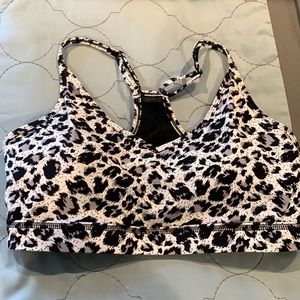 Zyia snow cheetah print sport bra